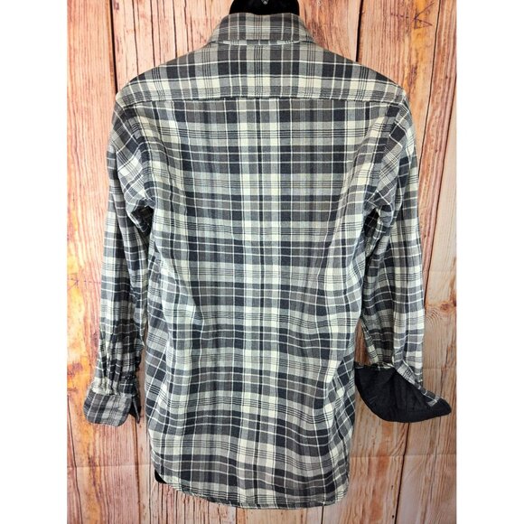 Polo Ralph Lauren Mens Gray Plaid Button-Down Shirt Medium - Picture 2 of 6